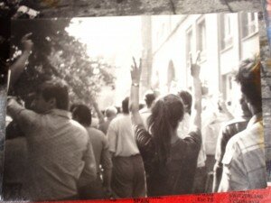 A photo taken during the Solidarity movement in Poland. 