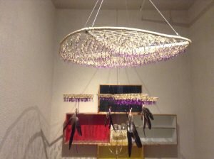 A dream catcher made in the Mi’kmaq Native Friendship Centre by members of the Aboriginal community. Each feather represents a missing and/or murdered Aboriginal woman. Mitchell says more feathers shall be added in the near future.